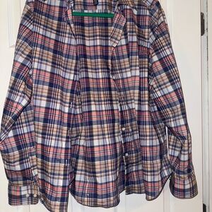 Plaid Button-Up Shirt